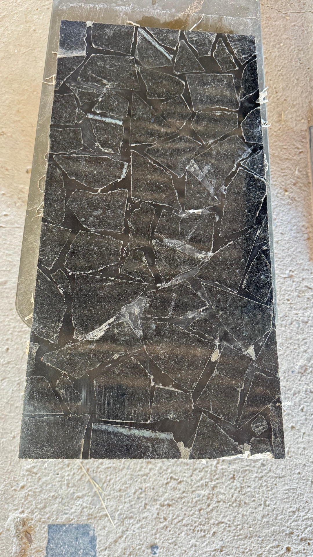 Mosaico Moledo Granito Preto São Gabriel Antiderrapante — Rejunte Preto